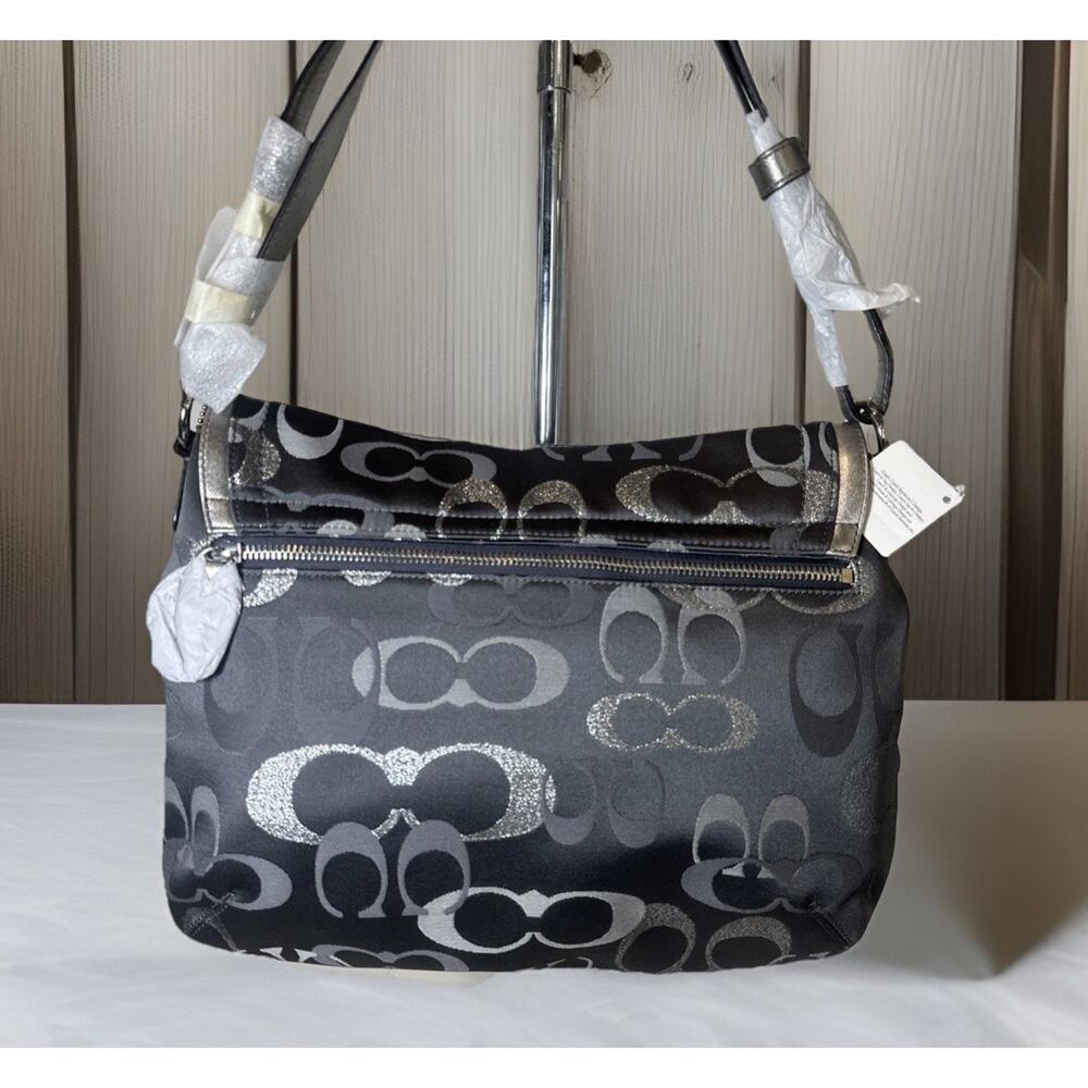Coach Shoulder Penelope Sig Flap Bag F20461 NWT Rare Discontinued Grey/Silver - Picture 8 of 14